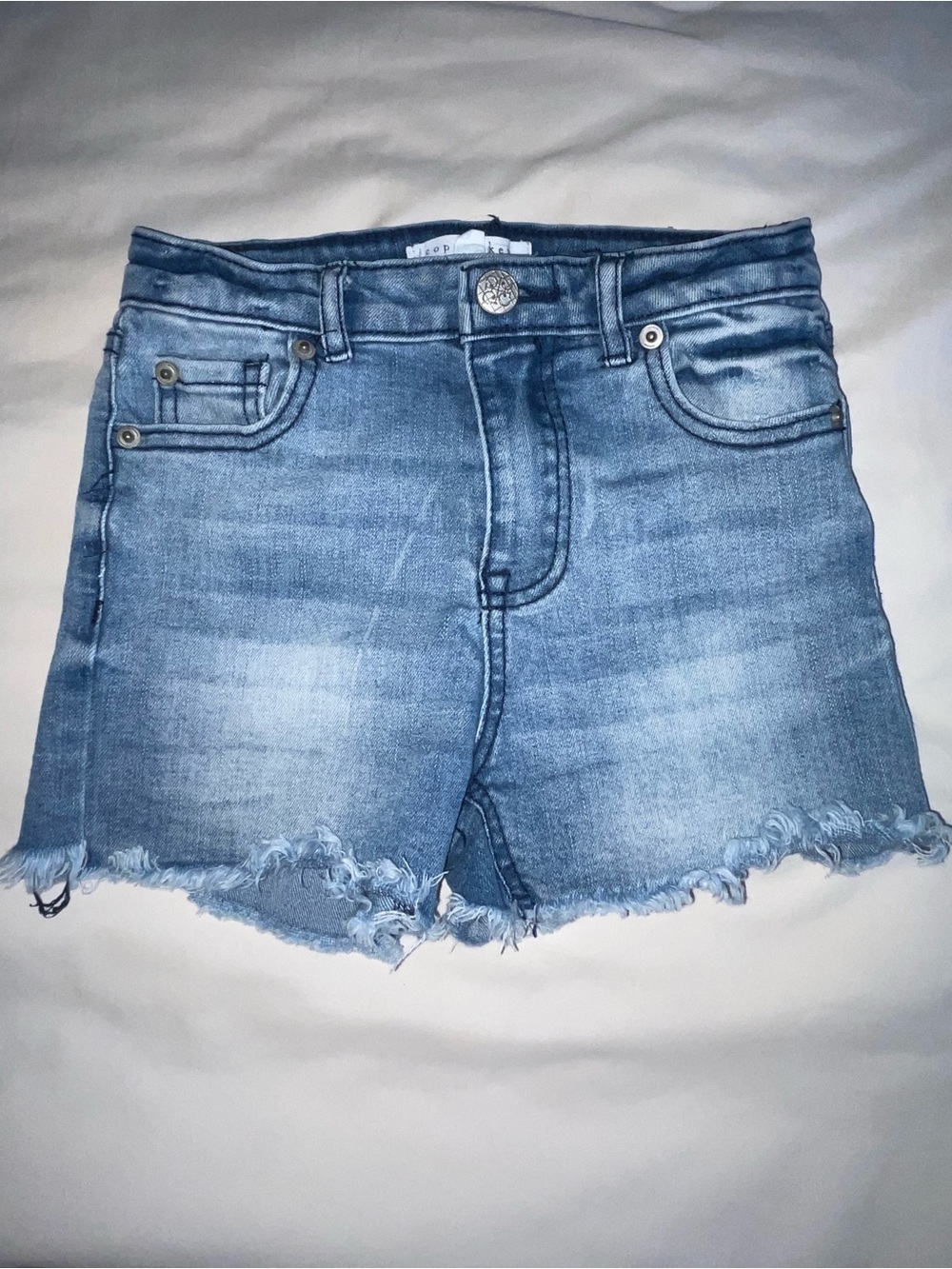 Copper Key Light Blue Distressed Denim Shorts